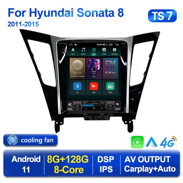 Android Car dvd Radio Stereo Vertical Screen Player para Hyundai Sonata 8 YF 2010 2011-2015 Navegación GPS Multimedia