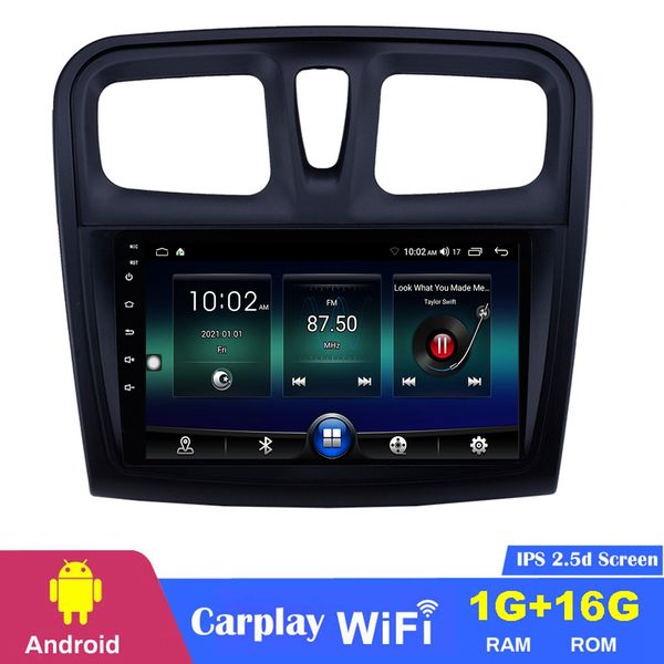 Lecteur dvd stéréo MP5 de voiture Android GPS multimédia adapté pour Renault Sandero 2012-2017 Android 9 pouces