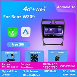 Android Car Radio -video Android gebouwd in wifi multimedia voor Benz W209 met GPS -navigatie