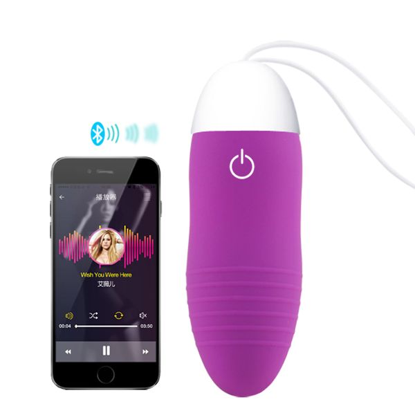 Android IOS Aplicación de teléfono inteligente Vibrador Bluetooth Juguete sexual inalámbrico Control remoto Mini encantador Salto Huevo Productos sexuales Masajeador Kegel D18111501