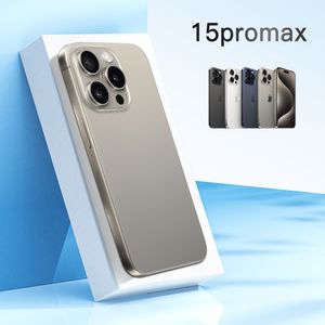 Android OS I15 Pro Max 5G Smartphones 256 GB 1 TB Quad Core 3G WCDMA Face ID 20MP Camera GPS WiFi Titanium met getextureerde matglas terug actie knop