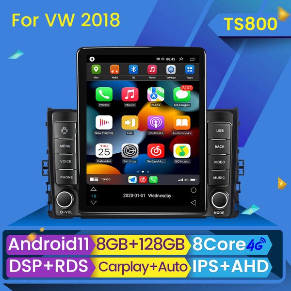 Lecteur Android voiture Dvd multimédia Radio stéréo GPS Navigation pour VW Volkswagen Crafter MAN TGE 2017-2020 Tesla Style BT