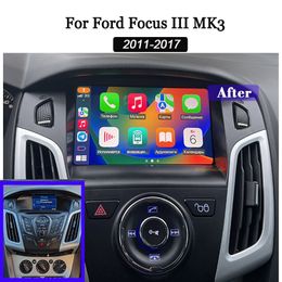 Radio Android pour Ford Focus 3 Mk3 2011-2017 Écran tactile 9 pouces avec Apple Carplay Android Auto Stéréo de voiture Bluetooth GPS Navi Lecteur multimédia de voiture DVD de voiture de remplacement