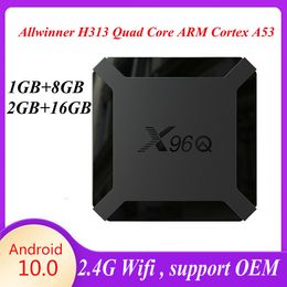 1 pièce! Boîtier TV X96Q Android 10.0 Allwinner H313 2 Go + 16 Go Prise en charge Wifi 2,4 ghz PK T95