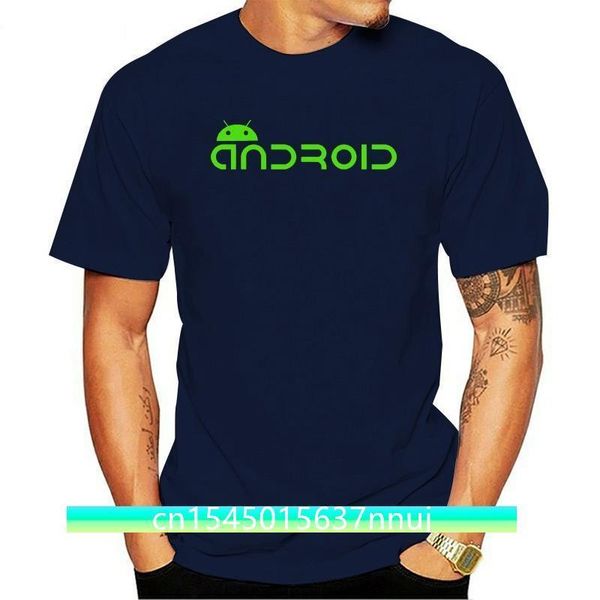 Android Tee Shirt Computer Geek Tee Quality Casual T-shirt Men Creative Mans Screen de soie à manches courtes T 220702