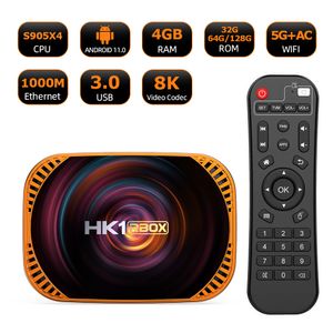 Android TV BOX HK1 X4 11.0 OS S905X4 Quad Core 4G 64G décodeur intelligent 5G double WIFI 1000M LAN 8K Codec vidéo