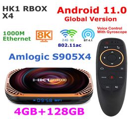 Android TV BOX Android11 Amlogic S905X4 Quad Core 4G 128G HK1 RBOX X4 Smart TVBOX 5G double WIFI 1000M LAN 8K lecteur multimédia vidéo 5710209