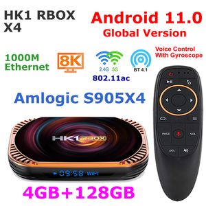 Android TV BOX Android11 Amlogic S905X4 Quad Core 4G 128G HK1 RBOX X4 Smart TVBOX 5G Dual WIFI 1000M LAN 8K Video Mediaspeler