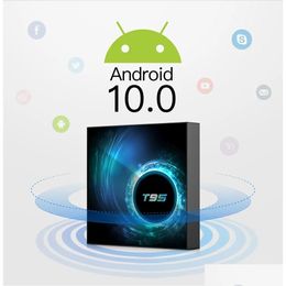Boîtier TV Android T95 10 Allwinner H616 2 Go 16 Go 4 Go 32 Go 64 Go 2,4 GHz 5G Double Wifi 6K Décodeur Vs H96 Drop Delivery Electronics Satellite Dhfxp