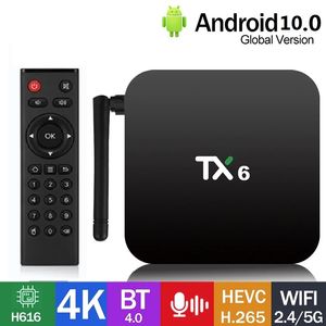 TX6 Android 10.0 TV Box avec puce H616 4GB 32GB/64GB Smart TV Box prise en charge 2.4G5G Wifi BT5.0 TX3 Mini