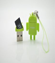 Android USB -kaartlezer Robot Doll mobiele telefoon Micro SD -kaartlezer TF -kaartlezer 100pcs8014243