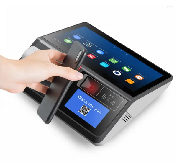 Sistema POS Android11, caja registradora, pantalla táctil de 11,6 pulgadas, impresora de recibos de 80MM, escáner Loyverse NFC VFD con batería