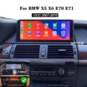 Android13 pour BMW X5 E70 X6 E71 E72 2007 2008 2009 2010 CCC Radio mise à niveau Navigation Radio remplacement écran tactile CarPlay Android Auto Bluetooth WIFI 4G GPS DVD de voiture