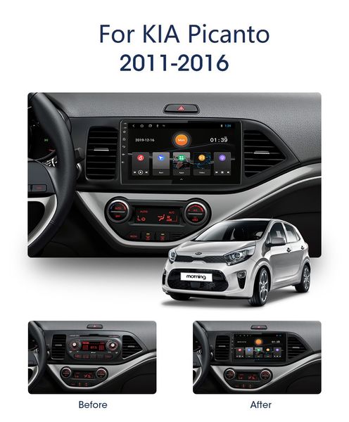 Android9.0 RAM 2G ROM 32G Reproductor de DVD para automóvil para KIA Picanto 2011-2014 Navegación para automóvil multimedia Radio estéreo para automóvil audio
