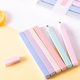 And Stal 6PCS / Lot Morandi Highlighter Pen Set 24 Colors Pastel Fluo for School Text Markers