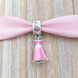 Andy Jewel authentischer 925er-Sterlingsilber-Charm mit Perlen, rosa Kleid, passend für europäische Pandora-Schmuckarmbänder und Halsketten 750105589265w