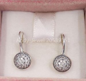 Andy Jewel Authentic 925 Sterling Silver Studs Droplets éblouissants Clear CZ Fits European P Style Jewelry32864130