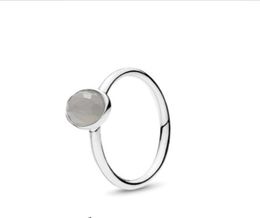 Andy Jewel Jeway Band 925 en cuir en argent Droplettes de juin Grey Moonstone Crystal CZ Moments Birthstone pour les anneaux de créateurs de la Saint-Valentin pour femmes 191012MSG7841378