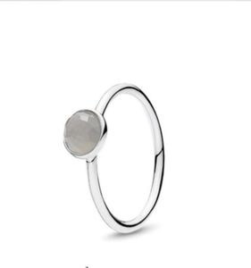 Andy Jewel Jeway Band 925 en cuir en argent Droplettes de juin Grey Moonstone Crystal CZ Moments Birthstone pour les sonneries de créateurs de la Saint Valentin pour femmes 191012MSG7928819