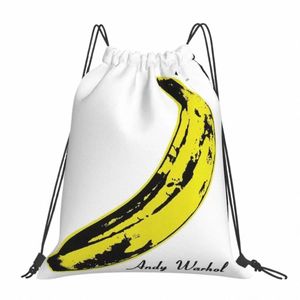 Andy Warhol Banana Veet Underground Backpack Drawring Tassen Drawstring Bundel Pocket Sporttas Boektas voor man Woman School U47A#