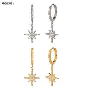 Andywen 925 Sterling Silver 10mm Snowflower Drop Earring Nova Gold Circle Dange Women Luxury Percing Ohrrienge Loops Jewelry 21069794394