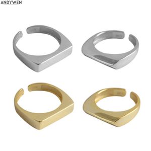 ANDYWEN 925 Sterling Argent Irrégulier réglable Anneaux spéciaux Mode Luxe 4 Types Bijoux de fête européenne 210608