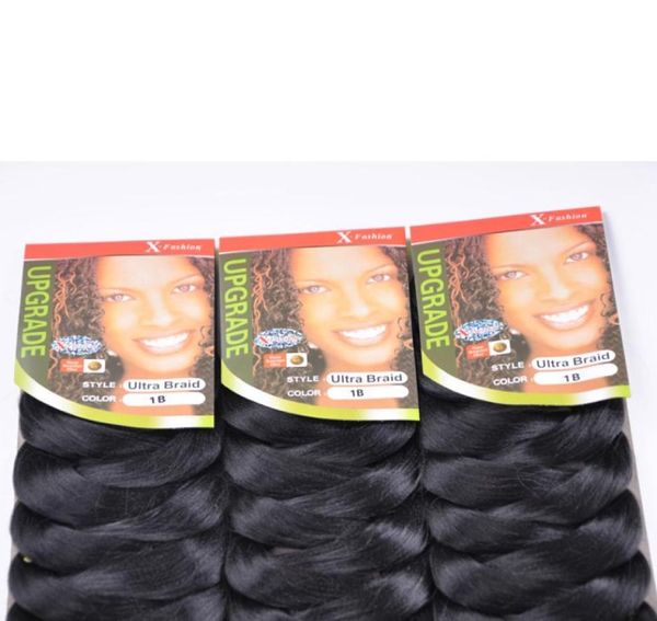 anekalon Ombre Tressage cheveux synthétiques Crochet tresses 82 pouces 168 grammes Ombre deux tons Jumbo tresse extensions de cheveux plus color2029107