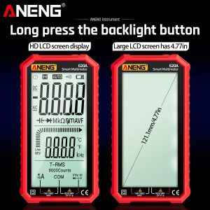 Aneng 4.7 pulgadas LCD LCD AC/DC Digital multímetro ultraportable Multímetro verdadero RMS Auto-ranging Multi Tester