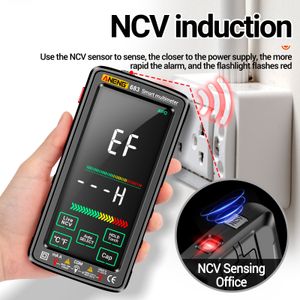 ANENG 683 6000 compte grand écran tactile à écran tactile numérique multimètre Smart Anti-brûler le compteur rechargeable VA Affichage inversé NCV Tester