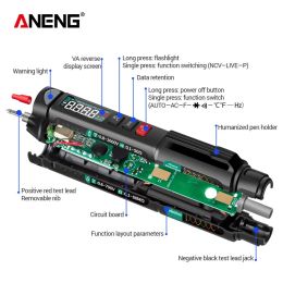 Aneng A3008 Test Digital Multimeter Pen 6000 Counts Auto Intelligent Sensor eléctrico AC/DC Voltaje Tester Non -Contact Pencil