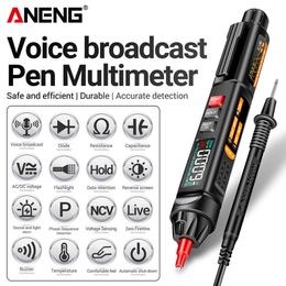 ANEG A3009 A3005 MINI Digitale multimeter pen Smart spraakuitzending Testermeter Multimetro DC AC -spanning Professionele test Tool