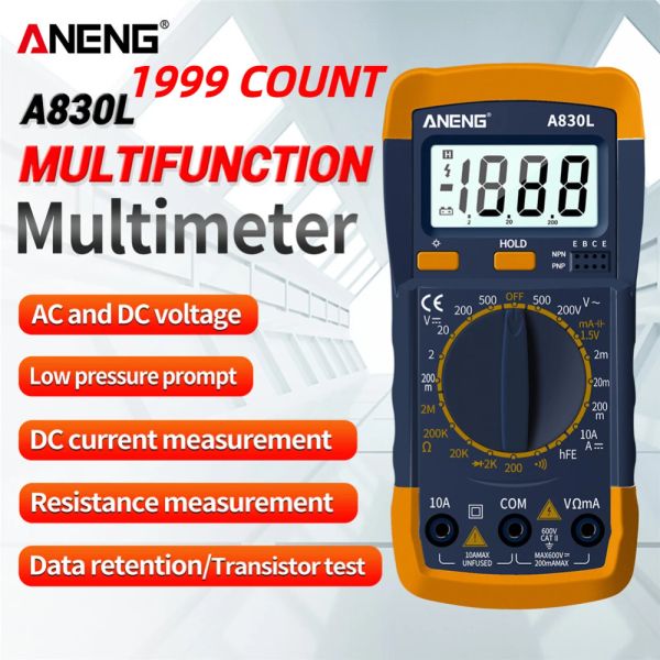 Aneng a830l mini multimètre numérique à main 1999 compte DC AC Tension Tester Resistance Détecteur DIODE FRÉGUENCE TESTER TESTER