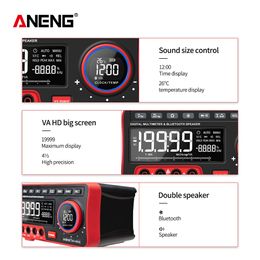 Aneng Aneng AN-999S Desktop Voice Multímetro Digital 19999 Conts Professional Bluetooth Tester True RMS AC/DC Voltímetro Herramientas de corriente