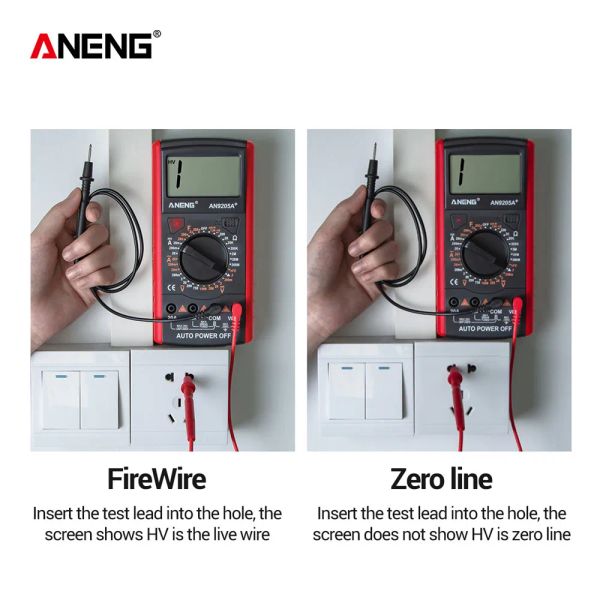 Aneng DT9205A+ Digital multímetro AC/DC Transistor Profesional Tester Multimetro Multimetro NCV Medidor de prueba Auto RMS RMS