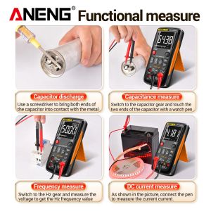 ANENG Q1 Multimètre numérique 9999 compte True RMS Automotive Electrical Transistor Capacitor NCV Tester Tester Professional Metter
