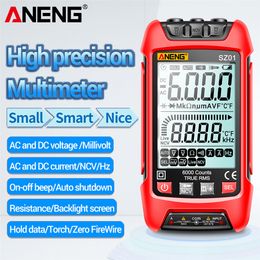 Aneng SZ02 6000 tellingen digitale multimeter DC AC -spanningstroom True RMS NCV multimeterweerstandfrequentie met LED -lichten