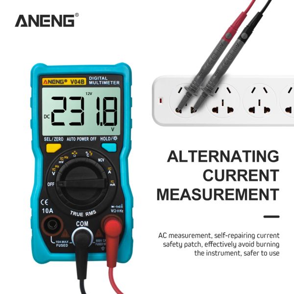 Aneng v04b LCD Professional True RMS multimètre Portable Multimetro Tester outil Smart Mesury Multicester with Buzzer Fonction