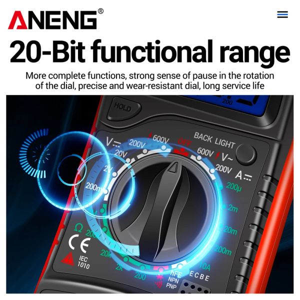 Aneng XL830L Digital multímetro AC/CC Voltímetro Corriente Diodo Triodo Medidor Probador Multimetro Resistencia Prueba electrónica