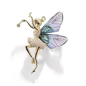 Angel ingelegde zirkoonbroche legering legering Strierse pailletten corsage voor vrouwen sieraden geschenken sieraden cadeau gc1909