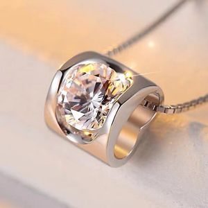 Anjo beijo 1 ct moissanite pingente s925 prata clavícula senhora colar presente de aniversário de noivado