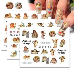 Angel Nail Art Stickers Maagd Maria Cupid Water Transfer Dickers Sliders Heaven Design Tattoo Accessoires Manicure CHSTZ111411217340221