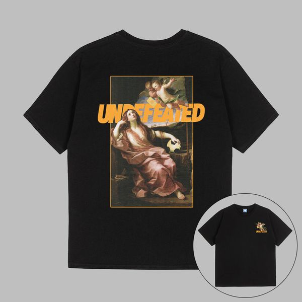 Angel Oil Painting Designer Hommes T-shirts UNDEFEATED UNDFTD Japon Samurai Crocodile Graphic Tee Hommes Femmes T-shirt unisexe 100% coton Casual Oversize TShirts S-2XL