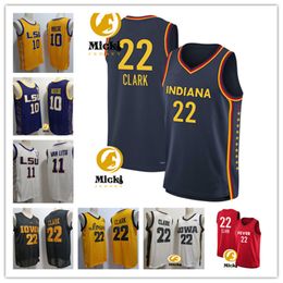 Angel Reese Hailey Van Lith LSU Tigers Basketball Jerseys Mens Womens Cousée # 22 Caitlin Clark Indiana Fever Iowa Hawkeyes Jerseys