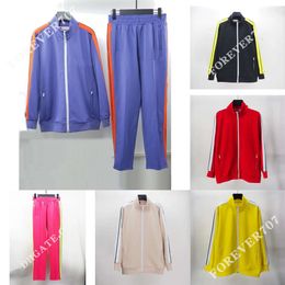 Conjuntos de pistas de ángel Men Track Junior Suits Womens Sweatsuits Jacket de diseñador Pantalones de sudor Azul Rainbow Strip Color Sport Sports Sport Men and Women Relajado Casual
