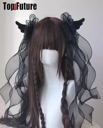Angel Wing Big Bow Hair Clip Y2k Girl Harajuku Gothic Original Subculture Accessoires Hair Clips Pins Barrettes en épingle à cheveux 240509