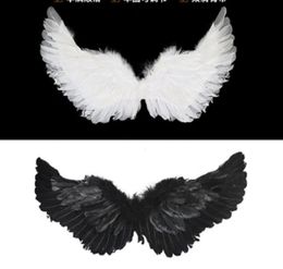 Angel Wing Feather Fairy Wingsare Swallow Design Party Decoratie Halloween Kerstmaskerade Carnival Cos Costumes Props Black8437878