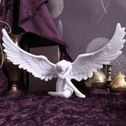 Figurine d'aile d'ange moderne 3D étreinte ailes d'ange Sculpture artisanat 3D aile d'ange Statue Figurine résine œuvre d'art artisanat décor à la maison 231228