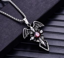 Gratis verzending Angel Wings en Cross Titanium hanger ketting