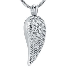 Collier de crémation d'ailes d'ange, cendres en acier inoxydable Collier pendentif A souvenir pour le kit de remplissage de cendres humain