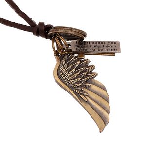 Angel Wings Ketting met Cross Angel Wings Sieraden Ketting Lederen Ketting Top Selling Stijl Angel Wings Hanger Ketting